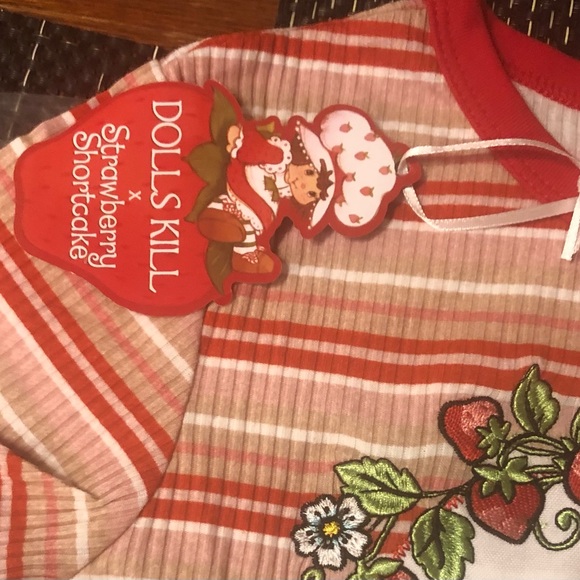 LAST 1 NWT Dolls Kill x Strawberryshortcake For the Picking Baby Tee - Picture 4 of 7